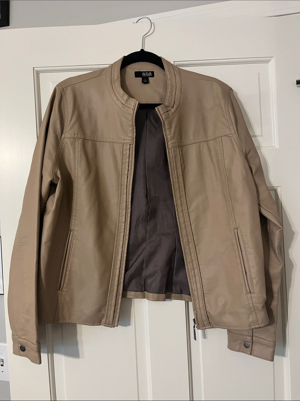 a.n.a Men's Tan Faux Leather Jacket